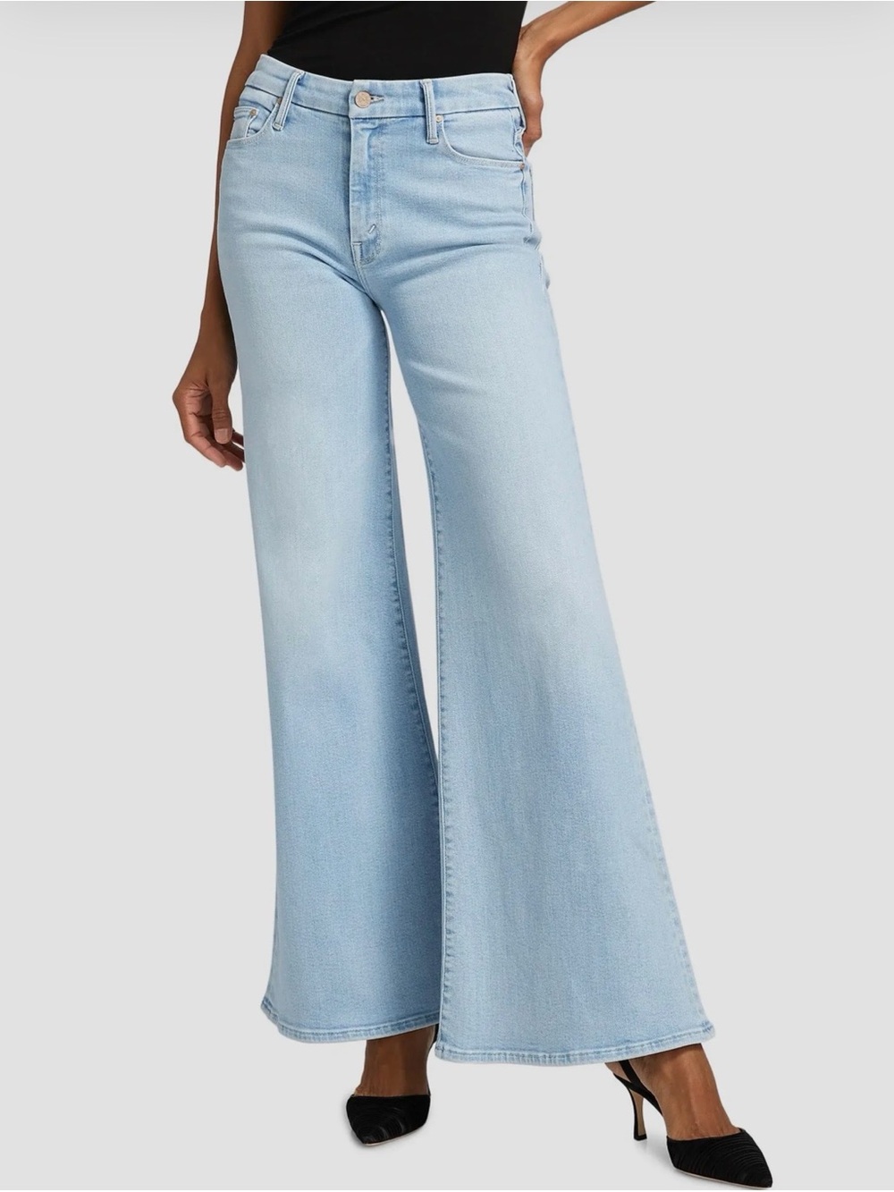 MOTHER Light Blue High-Rise Wide Leg Jeans